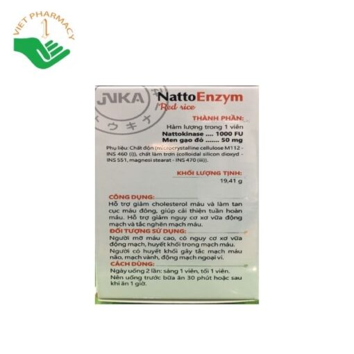 Viên uống phòng chống đột quỵ DHG Pharma NattoEnzym Red Rice