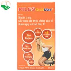Viên uống Piles Gold Max cải thiện triệu chứng, giảm nguy cơ táo bón, trĩ (hộp 30 viên)