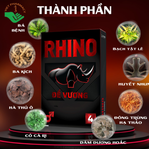 Viên uống Rhino Đế Vương vỉ 4 viên