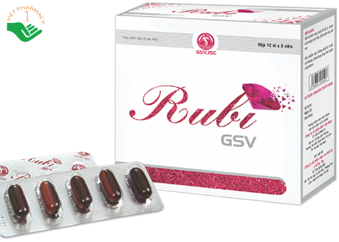 Viên uống Rubi GSV cải thiện da, giảm lão hóa, chăm sóc tóc và móng (5 vỉ x 12 viên)