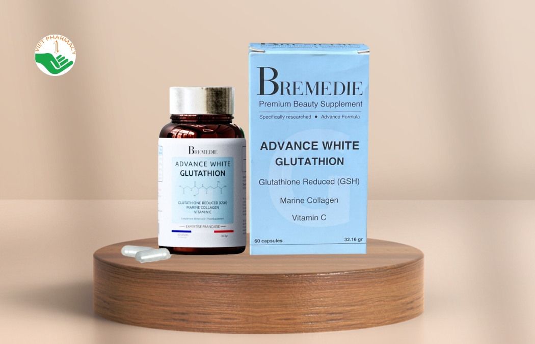 Viên uống trắng da cho nam Bremedie Advance White Glutathione