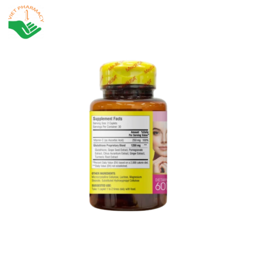 Viên uống trắng da MediUSA Glutathione Skin Whitening