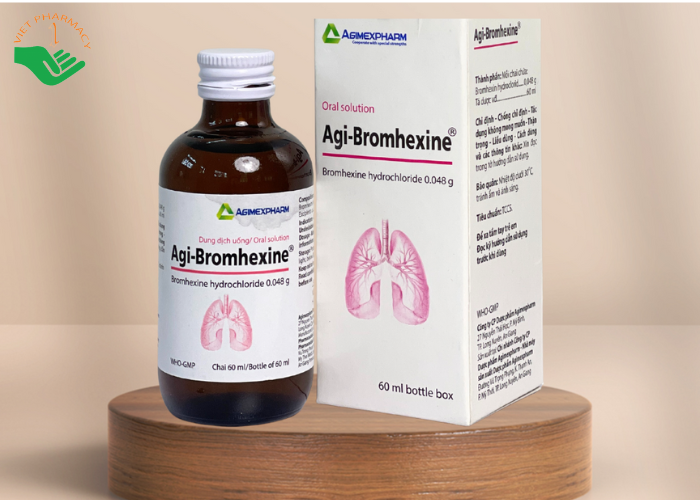 Thuốc Agi-Bromhexine Agimexpharm giúp làm loãng đờm trong các bệnh phế quản phổi cấp và mạn tính (30ml)