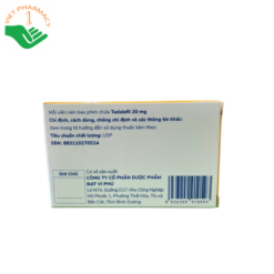 TP - Thuốc điều trị yếu sinh lý, xuất tinh sớm, rối loạn cương dương Davipharm H_2v Tadalafil 20mg