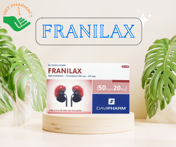 Thuốc ngăn chặn sự tích tụ nước trong cơ thể Franilax (Hộp 3 vỉ x 10 viên)
