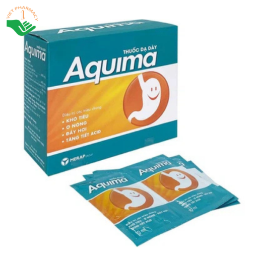 Thuốc Aquima Merap hỗ trợ điều trị các triệu chứng khó tiêu, ợ nóng, đầy hơi (20 gói x 10ml)