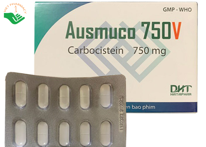 Thuốc Ausmuco 750V Hataphar điều trị các bệnh mạn tính về đường hô hấp (2 vỉ x 10 viên)
