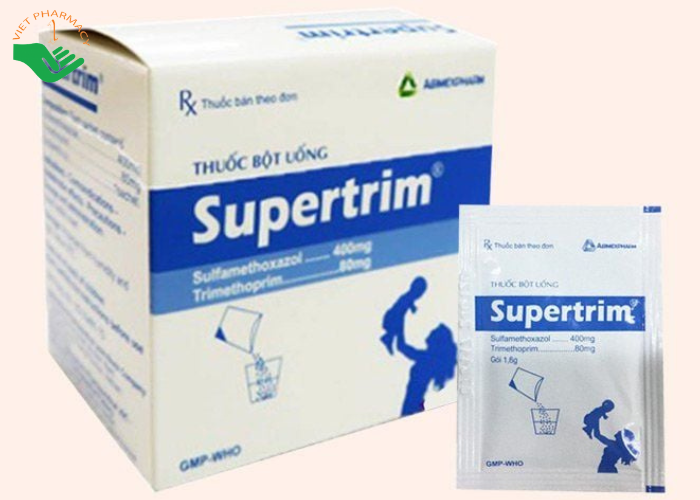 Thuốc bột uống Supertrim 1.6g Agimexpharm điều trị nhiễm khuẩn do các vi khuẩn nhạy cảm (30 gói)