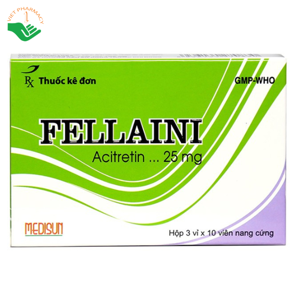 Thuốc Fellaini Medisun điều trị vẩy nến và bệnh ngoài da (3 vỉ x 10 viên)