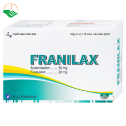 Thuốc Franilax 50mg/20mg Davipharm ngăn chặn sự tích tụ nước trong cơ thể (3 vỉ x 10 viên)