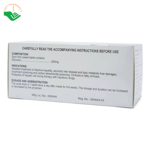 Thuốc Fynkhepar 200mg Fynk điều trị hỗ trợ các bệnh về gan do nhiễm độc (10 vỉ x 10 viên)