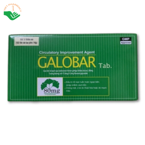 Thuốc Galobar 80mg Tab Nexpharm điều trị rối loạn tuần hoàn ngoại biên (10 vỉ x 10 viên)