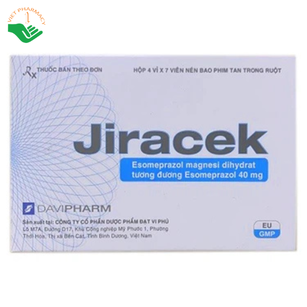 Thuốc Jiracek 40mg DaviPharm điều trị loét dạ dày - tá tràng (4 vỉ x 7 viên)