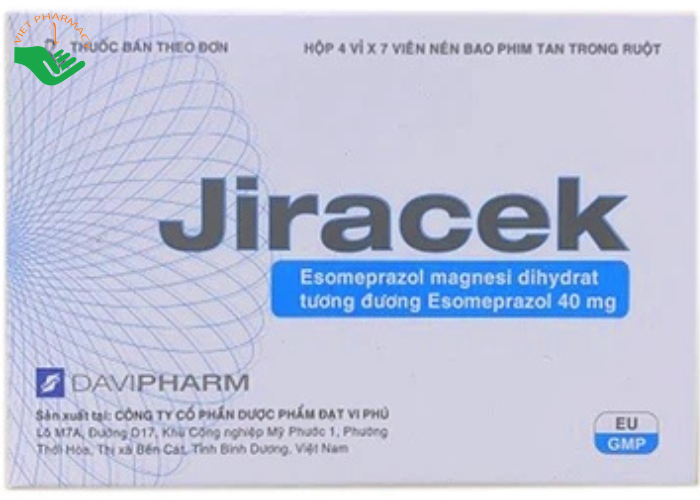 Thuốc Jiracek 40mg DaviPharm điều trị loét dạ dày - tá tràng (4 vỉ x 7 viên)