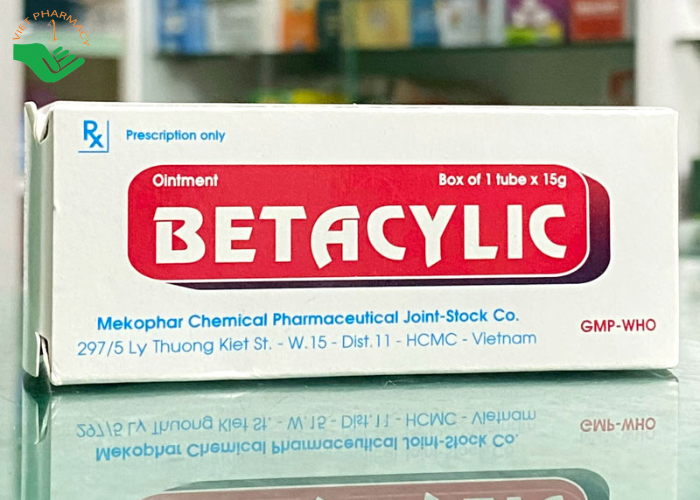 Thuốc mỡ bôi da Betacylic Mekophar điều trị bệnh vẩy nến, vảy da dầu (15g)