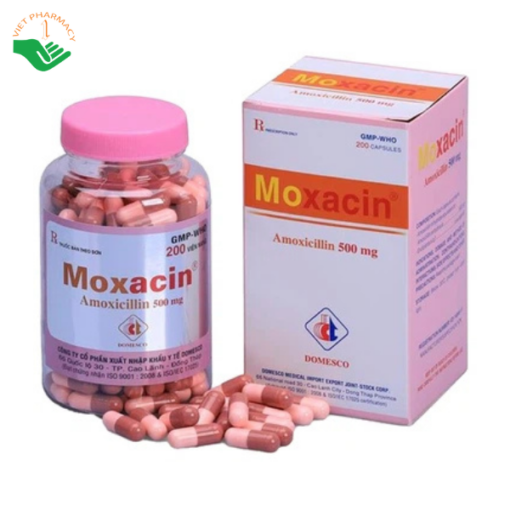 Thuốc Moxacin 500mg Domesco điều trị các trường hợp nhiễm trùng (200 viên)