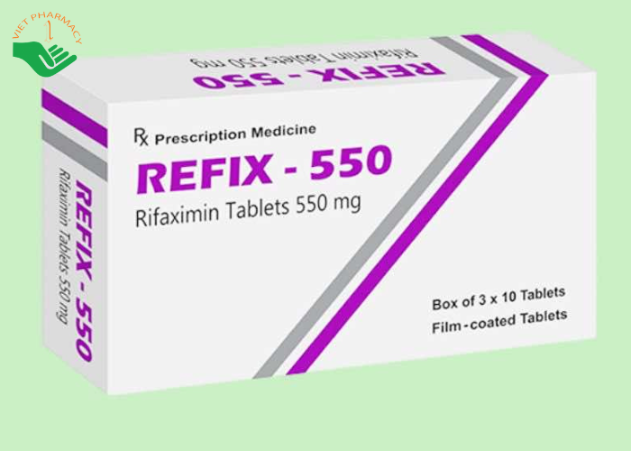 Thuốc Refix - 550 Atra điều trị chứng ruột kích thích với tiêu chảy (3 vỉ x 10 viên)
