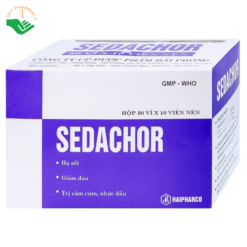 Thuốc Sedachor Haripharco hạ sốt, giảm đau, trị cảm cúm, nhức đầu (50 vỉ x 10 viên)