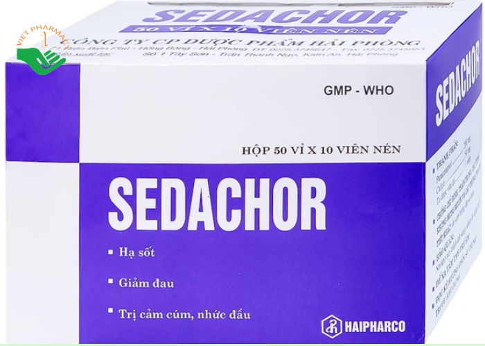 Thuốc Sedachor Haripharco hạ sốt, giảm đau, trị cảm cúm, nhức đầu (50 vỉ x 10 viên)