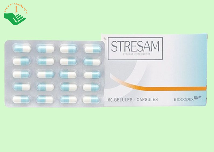 Thuốc Stresam Biocodex điều trị các biểu hiện dạng tâm thể của lo âu (3 vỉ x 20 viên)