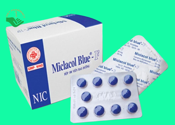Viên bao đường Miclacol Blue - F hỗ trợ điều trị nhiễm trùng đường tiết niệu dưới (10 vỉ x 10 viên)