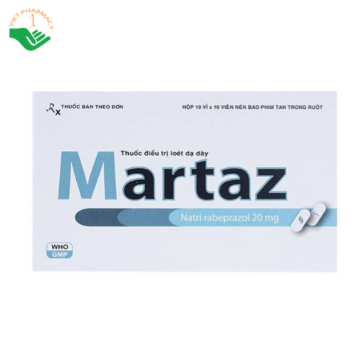 Viên nén Martaz 20mg DaViPharm điều trị loét dạ dày (10 vỉ x 10 viên)