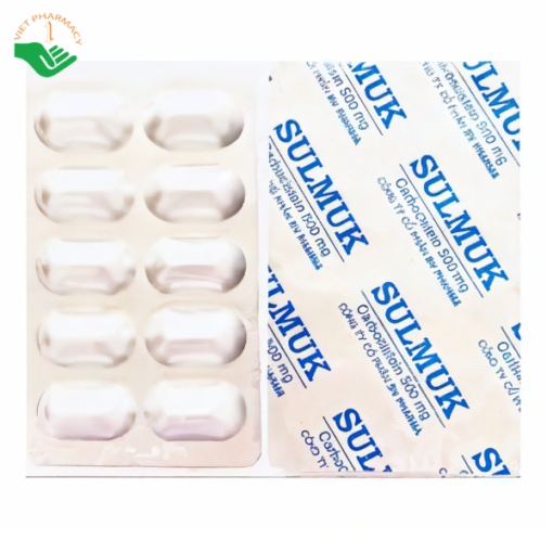 Thuốc Sulmuk 500mg giúp tiêu nhầy, long đờm (30 viên)