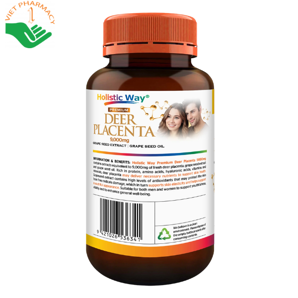 Thực phẩm bảo vệ sức khỏe Holistic Way Premium Deer Placenta Fresh 9,000 mg