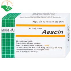 Thuốc điều trị thiểu năng tĩnh mạch, tụ máu Aescin 40mg Minh Hải