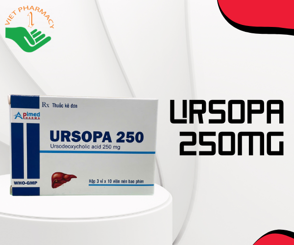 Thuốc điều trị xơ gan ứ mật, sỏi túi mật cholesterol Ursopa 250mg (Hộp 3 vỉ x 10 viên)