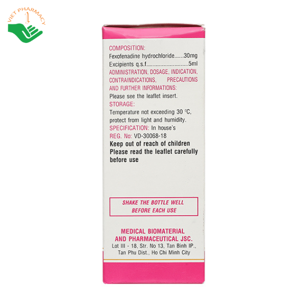 Siro Rutantop Mebiphar điều trị triệu chứng viêm mũi dị ứng, mày đay (70ml)