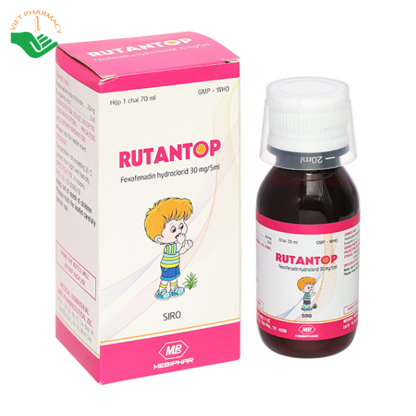 Siro Rutantop Mebiphar điều trị triệu chứng viêm mũi dị ứng, mày đay (70ml)