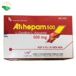 Thuốc Atihepam 500 An Thiên điều trị viêm gan mạn tính, gan nhiễm mỡ, bệnh não gan (5 vỉ x 10 viên)