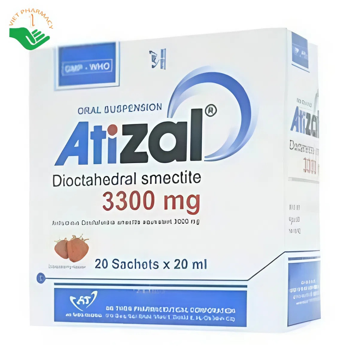 Thuốc Atizal điều trị tiêu chảy cấp kết hợp với bổ sung nước & điện giải (20 gói)