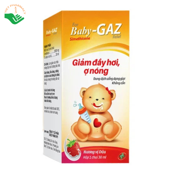 Thuốc Babygaz hương dâu giảm các triệu chứng đầy hơi ở đường tiêu hóa (30ml)