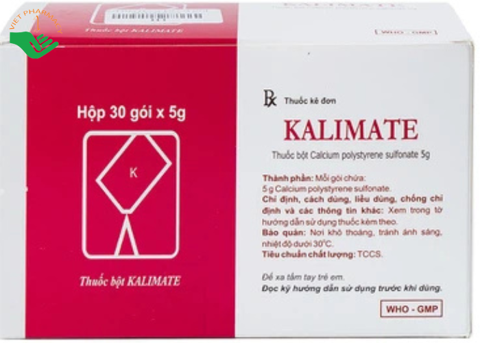 Thuốc bột Kalimate 5g Dopharma điều trị tăng kali trong máu do suy thận (5g x 30 gói)