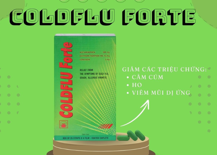 Thuốc Coldflu Forte Pymepharco điều trị các triệu chứng nghẹt mũi (25 vỉ x 4 viên)
