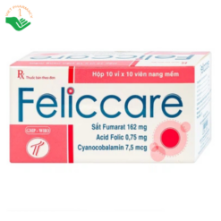 Thuốc Feliccare Trường Thọ phòng và trị các trường hợp thiếu máu (10 vỉ x 10 viên)