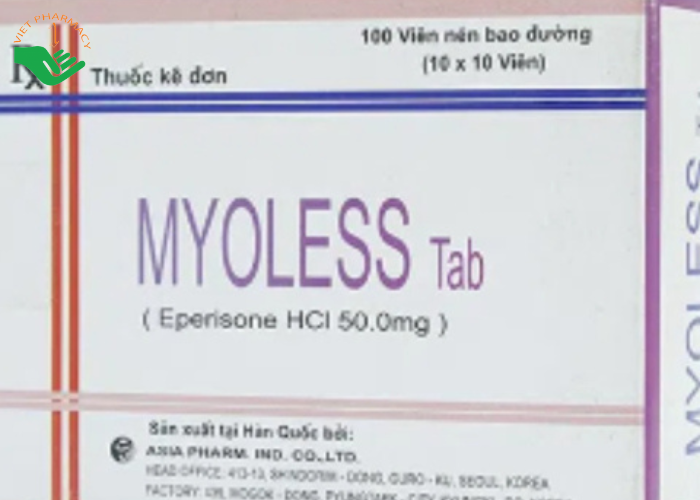 Thuốc Myoless 50mg cải thiện triệu chứng tăng trương lực cơ (100 viên)