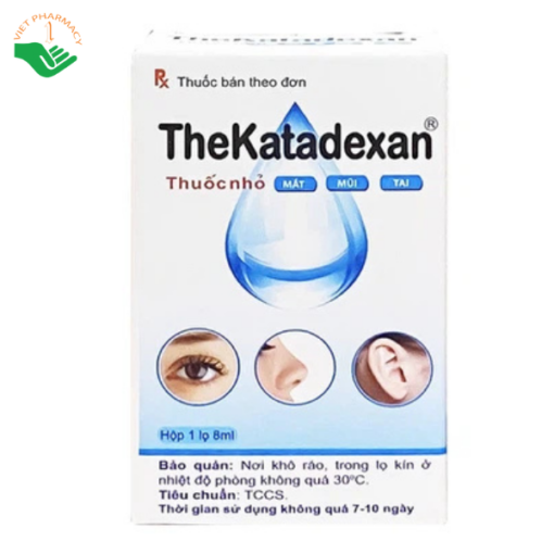 Thuốc nhỏ mắt mũi tai TheKatadexan dùng cho viêm kết mạc, giác mạc, viêm mũi, viêm tai ngoài (8ml)
