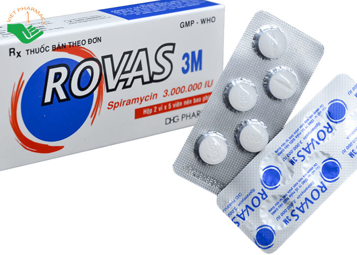 Thuốc Rovas 3M DHG điều trị nhiễm khuẩn đường hô hấp, da (2 vỉ x 5 viên)