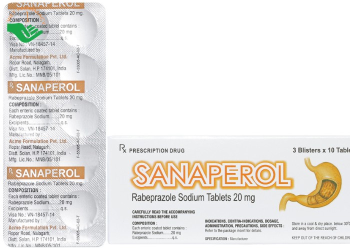 Thuốc Sanaperol điều trị bệnh trào ngược dạy dày, thực quản (3 vỉ x 10 viên)
