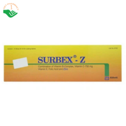 Thuốc Surbex-Z Abbott điều trị chứng thiếu các vitamin nhóm B, vitamin C và kẽm (10 vỉ x 10 viên)
