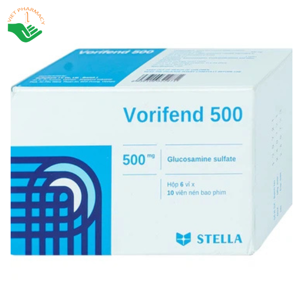Thuốc Vorifend 500 Stella giảm triệu chứng của thoái hoá khớp gối (6 vỉ x 10 viên)