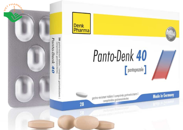 Viên nén Panto-Denk 40 điều trị loét tá tràng, loét dạ dày (2 vỉ x 14 viên)