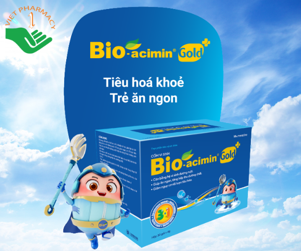 Cốm vi sinh Bioacimin Gold Meracine cân bằng hệ vi sinh đường ruột, giảm nguy cơ rối loạn tiêu hóa (30 gói)