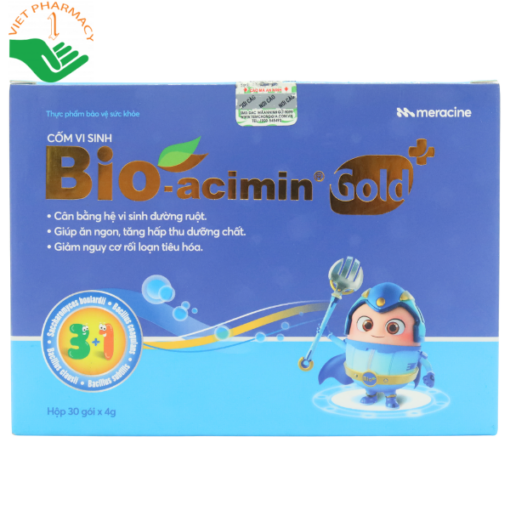 Cốm vi sinh Bioacimin Gold Meracine cân bằng hệ vi sinh đường ruột, giảm nguy cơ rối loạn tiêu hóa