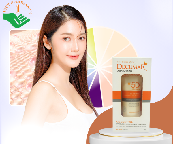 Kem chống nắng dành cho da mụn Decumar Advanced Oil Control 50+ SPF PA++++ (Chai 50g)