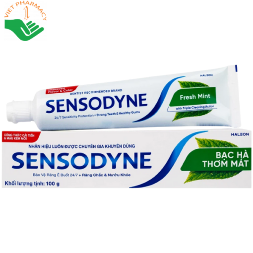 Kem đánh răng Sensodyne Fresh Mint bạc hà the mát, bảo vệ răng ê buốt mỗi ngày