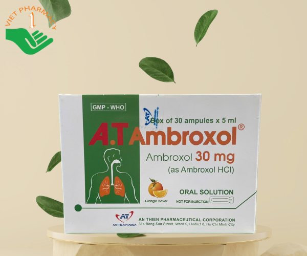 Thuốc A.T Ambroxol 30mg điều trị long đờm (Hộp 10 vỉ x 10 viên)